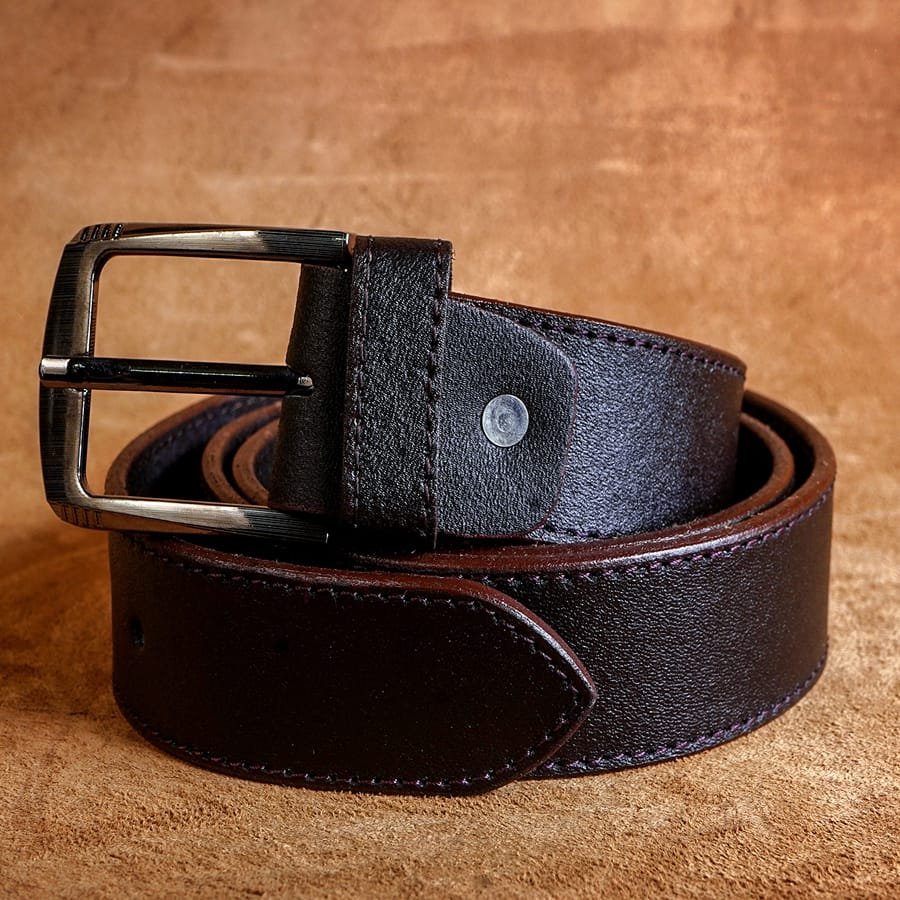 Dark Brown Leather Belt